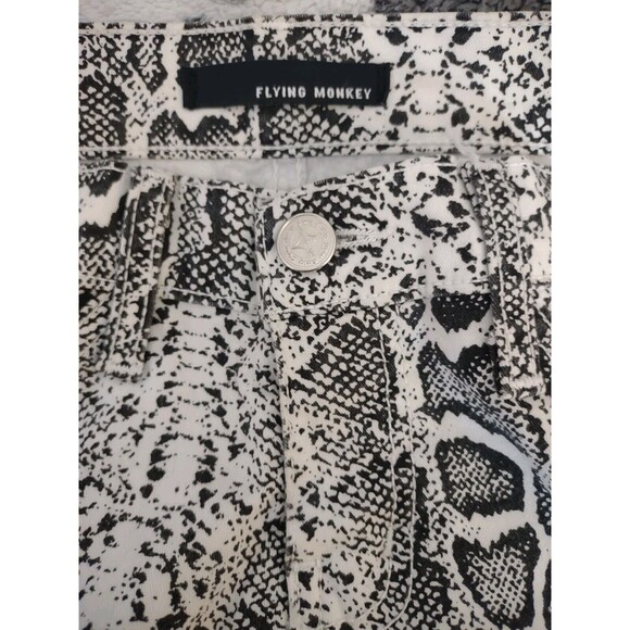 Flying Monkey Jeans Low Rise Skinny Straight Womens Snakeskin Print Size 3 - Picture 4 of 10